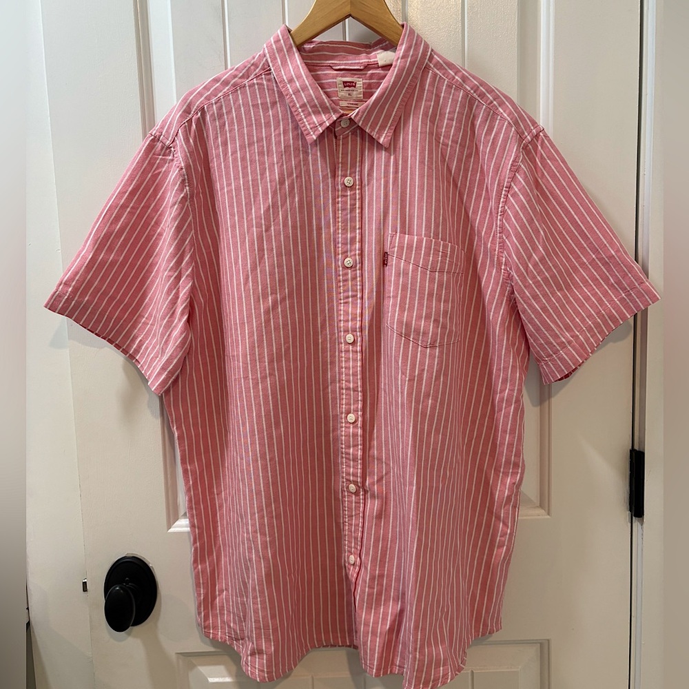 Levi’s Standard Stripe Short Sleeve Button Down Shirt Size XL